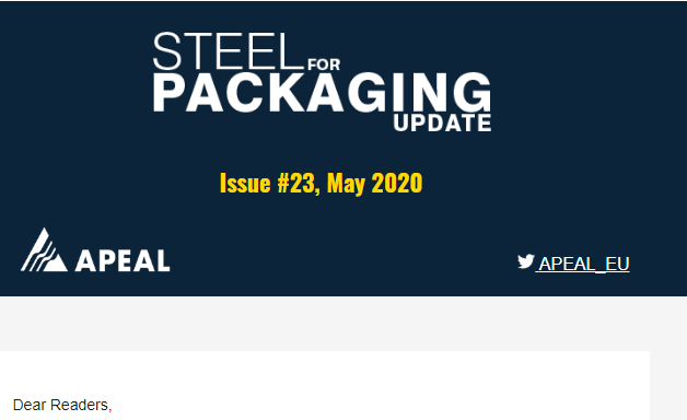 Our latest “Steel for Packaging update” newsletter is published